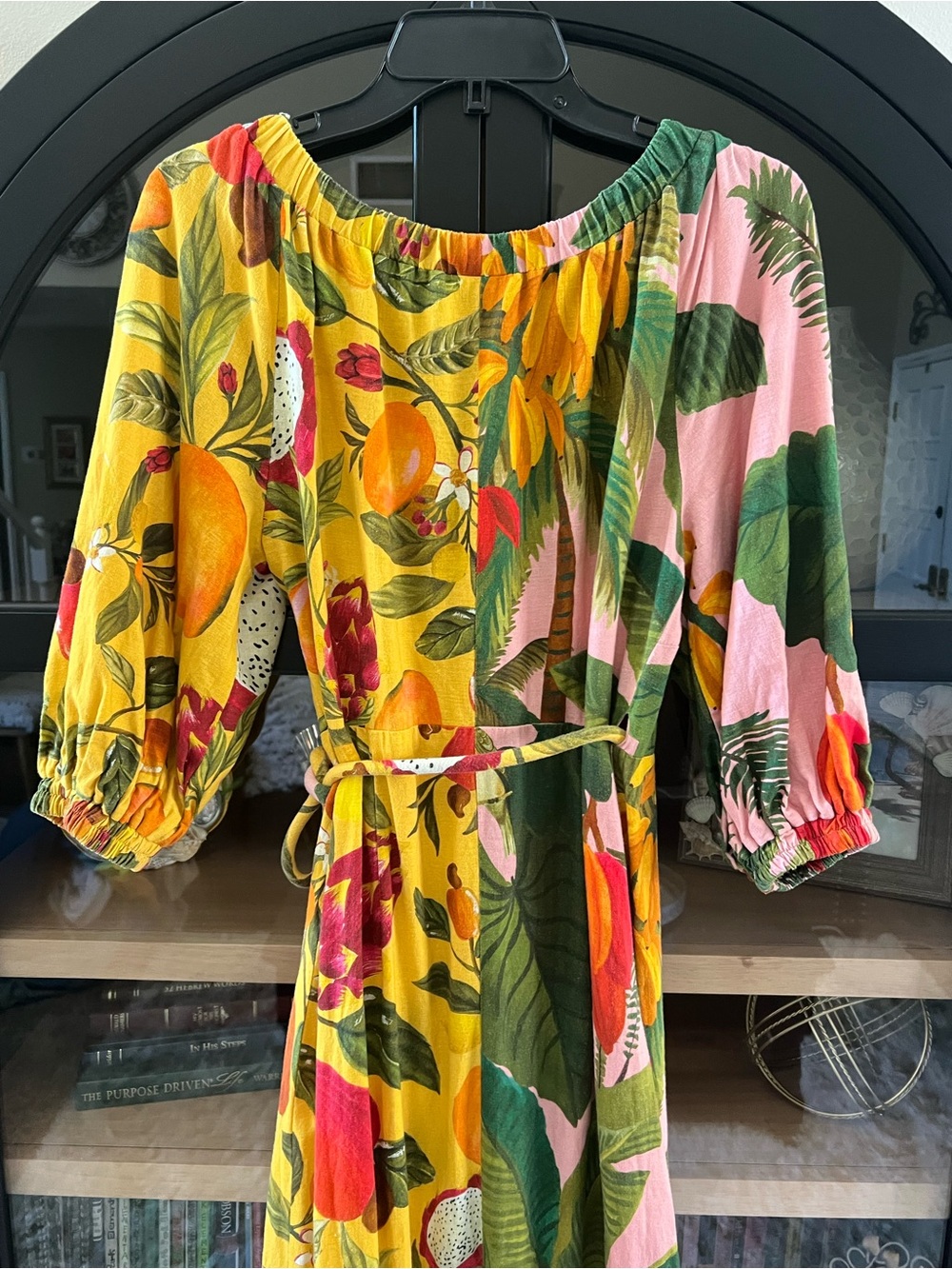 FARM Rio Yellow, Pink & Green Tropical Fruit Wrap Maxi Dress 🥭 - Picture 8 of 16